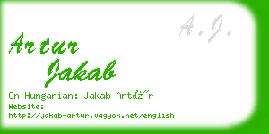 artur jakab business card